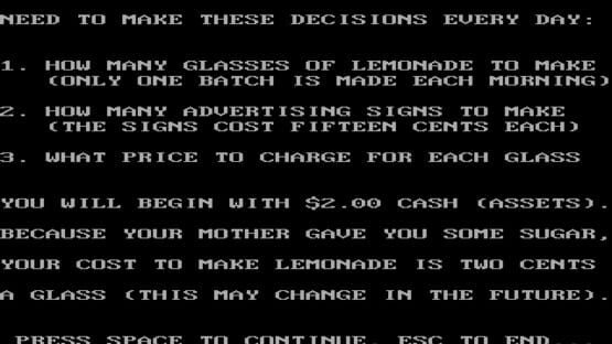 Screenshot Lemonade Stand 2