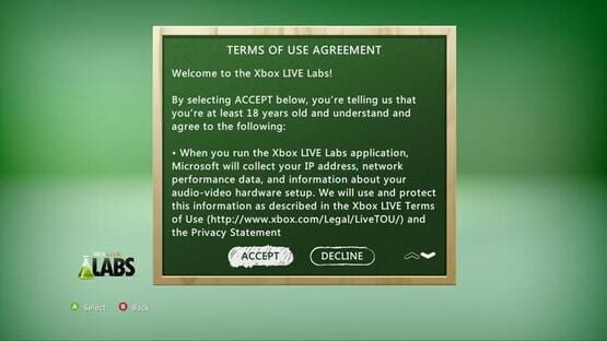 Screenshot Xbox Live Labs 2